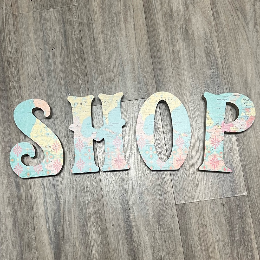 Ashland Summer Ete' Wall Hanging Decor Wood sign Letters “SHOP”